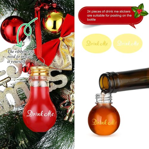 Bouteille transparente en forme d'ampoule (PET) à remplir — ornement déco pour fête et maison, décoration de Noël