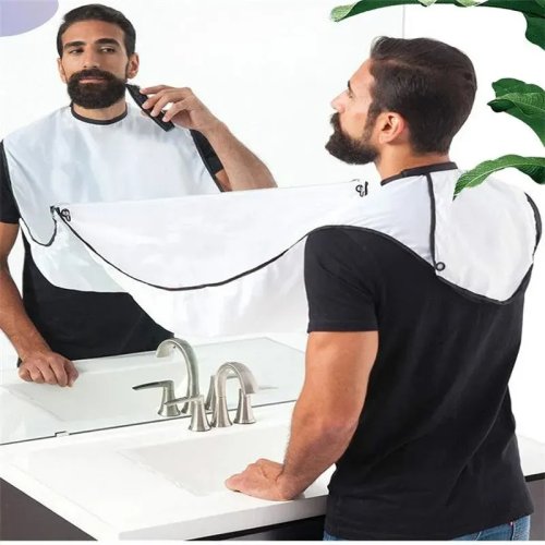Celemek cukur jenggot dengan hisap — penangkap rambut untuk mencukur dan menata jenggot