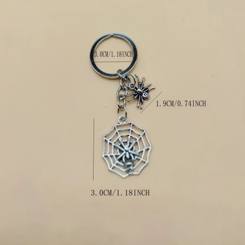 Porte-clés avec pendentif araignée, breloque mode DIY - 1 pièce