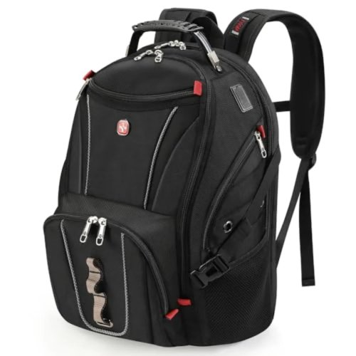 Sac à dos PC 17 pouces — Sac voyage et business avec port de charge USB et USB-C, ouverture 180° compatible TSA, idéal pour travail et études