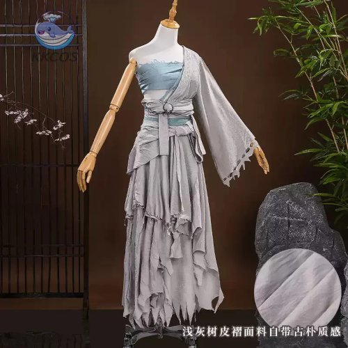 Where Winds Meet ‚Bai Qianye‘ Cosplay-Set – Uniform mit Zubehör, komplettes Kostüm für Weihnachts- oder Party-Anlässe