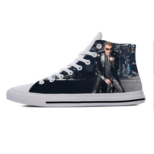 Sneakers high-top Johnny Hallyday Rock Star unisex — leggere, traspiranti, stampa 3D, stile casual