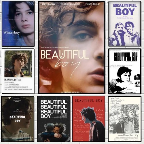 ملصق 'Beautiful Boy' بنمط عتيق — طباعة عالية الجودة، لوحة حائط جمالية للمنزل أو المقهى أو البار