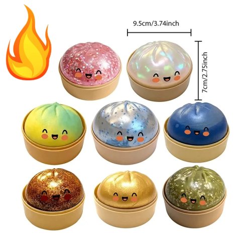 Squishy dumpling stressbal — zachte drukbal met langzame rebound, antistress-speelgoed voor kantoor, thuis, kinderen en volwassenen