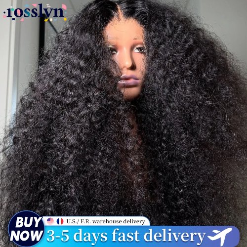 38-inch Curly Human Hair Wig – 13x6 HD Lace Front / 13x4 Deep Lace Frontal, 200% Density, Water Wave Brazilian Hair for Women