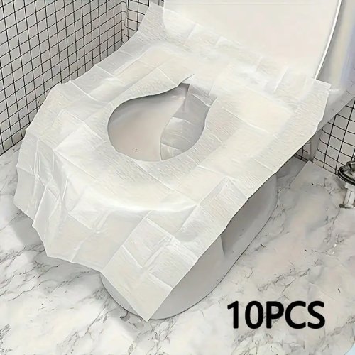 10 unidades Cubiertas desechables para asiento de inodoro — Cubiertas de papel portátiles para viaje y hoteles