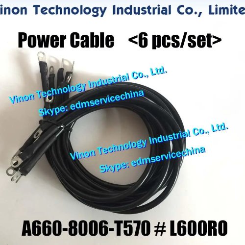 Câble d'alimentation pour machine Fanuc W2 (lot de 6) — pièce d'usure EDM A660-8006-T570