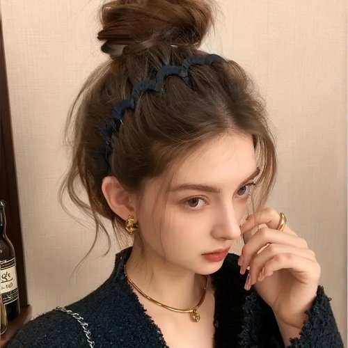 2 pezzi fascia per capelli dentata ondulata antiscivolo per donna e ragazza — fascia fermacapelli per uso quotidiano, lavaggio del viso e styling