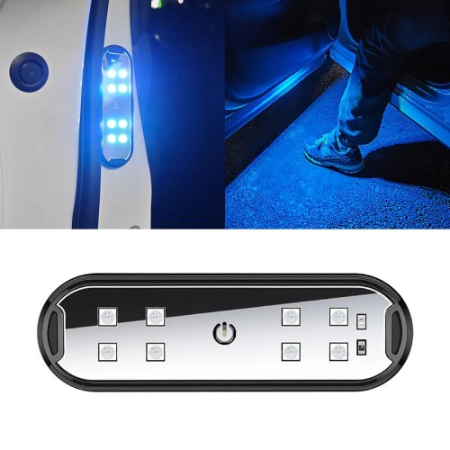 2 шт. RGB LED-подсветка дверей автомобиля беспроводная USB - магнитный проектор приветствия (puddle), атмосферная лампа порога/предупреждение