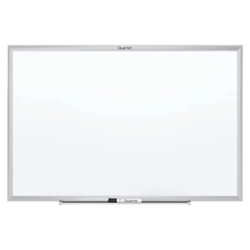 Papan tulis putih magnetik 72 x 48 in (183 x 122 cm), lapisan Nano-Clean, bingkai aluminium warna perak