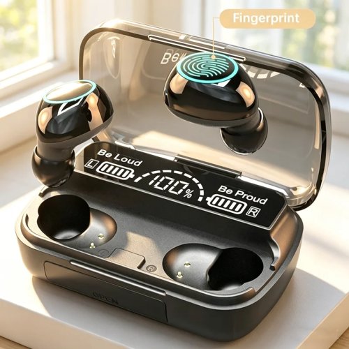 M30 TWS Bluetooth 5.3 draadloze oordopjes met LED-display, microfoon, 9D stereo, sportief en waterdicht
