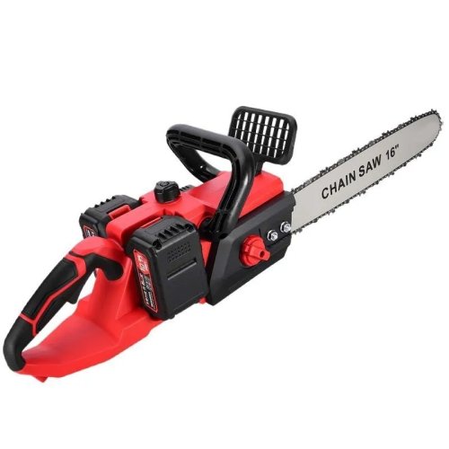 Akkukettensäge 16 Inch (≈40 cm), wiederaufladbar, Dual-Akku, kabellose Elektro-Kettensäge für Garten und Holz