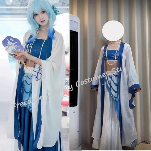 Set de cosplay Wuthering Waves «Shorekeeper» – vestido uniforme azul para mujer + peluca, disfraz para evento/juego