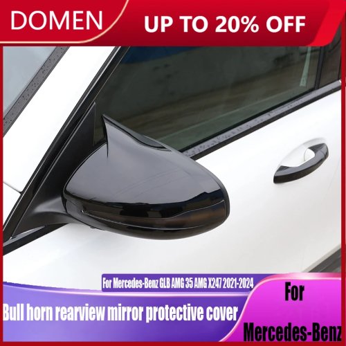 Calotta specchietto stile corno di toro per Mercedes‑Benz GLB AMG 35 (X247) 2021–2024 — copertura decorativa esterna