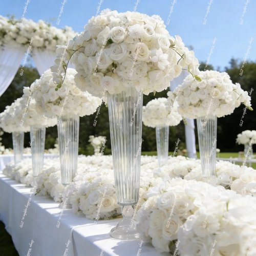 Supporti per fiori in cristallo trasparente per centrotavola matrimonio ed eventi - set 4/10 pz