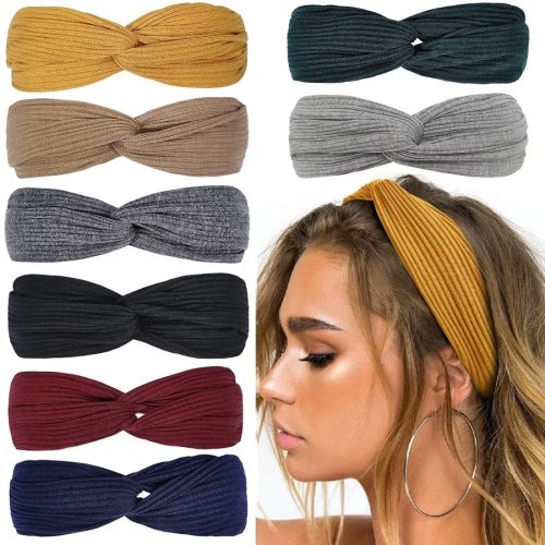 Damen Haarband mit Knoten, elastisch und rutschfest – Vintage-Stirnband für Hochzeit, Yoga und Sport