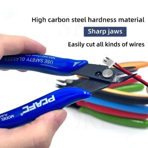 Diagonal cutting pliers (carbon steel) — side/flush wire cutters for electrical cables, sharp jaws nipper, hand tool