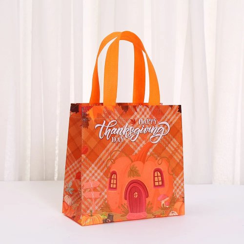 Bolsa de la compra 'Thanksgiving' reutilizable — tote ligero de tela no tejida (non‑woven), resistente