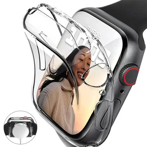 Weiche TPU-Displayschutz-Hülle für Apple Watch (Series 2–10, SE, Ultra) – komplette Schutzabdeckung, passend für 41/45/44/42/46/49 mm