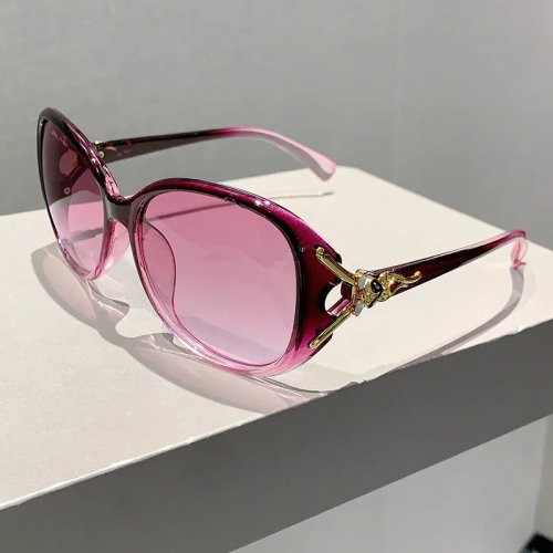 Lentes de sol para mujer oversized con detalle de cabeza de zorro — estilo premium, efecto adelgazante, protección UV