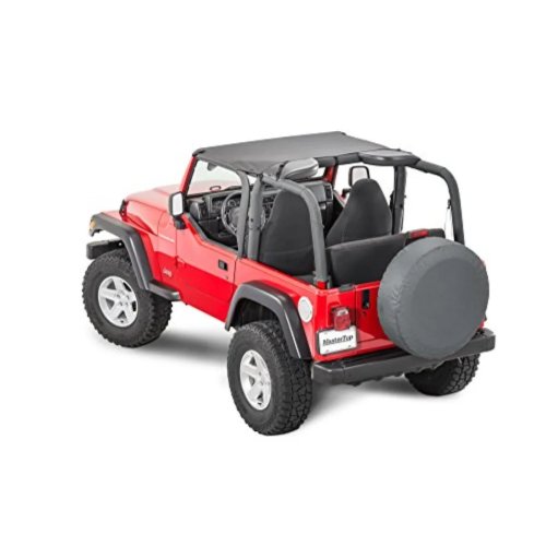Toldo Bimini em tecido Black Diamond, compatível com Jeep TJ (1997–2006) e Wrangler Unlimited (2004–2006)