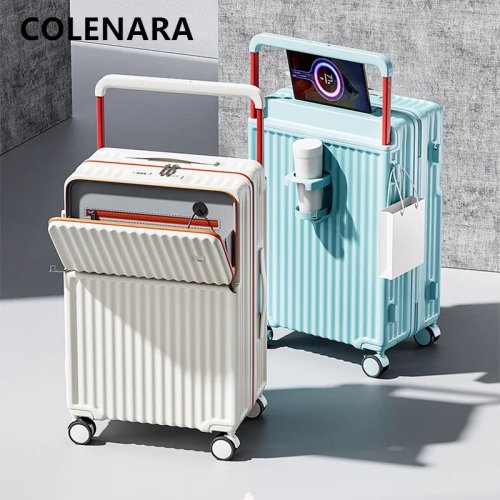 Valise COLENARA pour ordinateur portable, ouverture frontale zippée, trolley multifonction avec châssis aluminium, 20"/22"/24"/26"