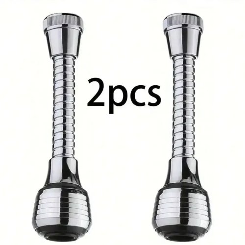 Prolongateur de robinet 2 pièces 360° rotatif — Anti-éclaboussures pour évier et lavabo, montage sans outils