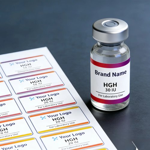 Etiquetas de vinilo personalizadas resistentes al aceite para viales 3 ml/5 ml/10 ml – uso farmacéutico