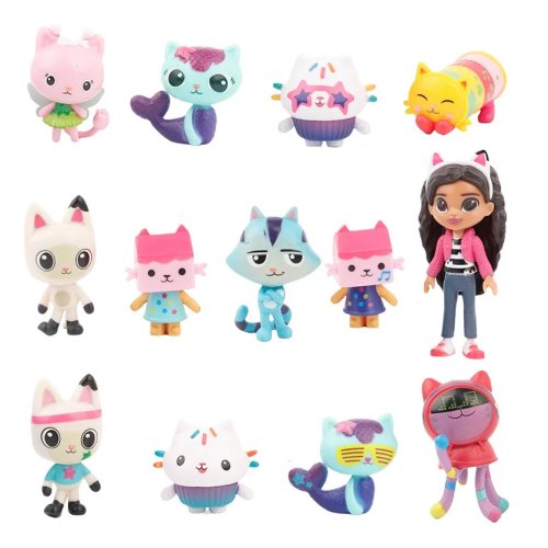 13-delig Gabby Dollhouse figuren set — Kat, Mercat en vrienden, actiefiguren voor kinderen, cadeau verjaardag/Kerst