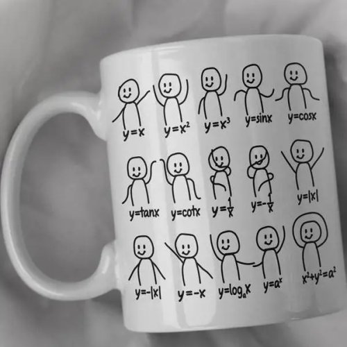 Mug motif rumus matematika — Mug lucu untuk siswa & guru, untuk kantor, hadiah, 30–400 mL
