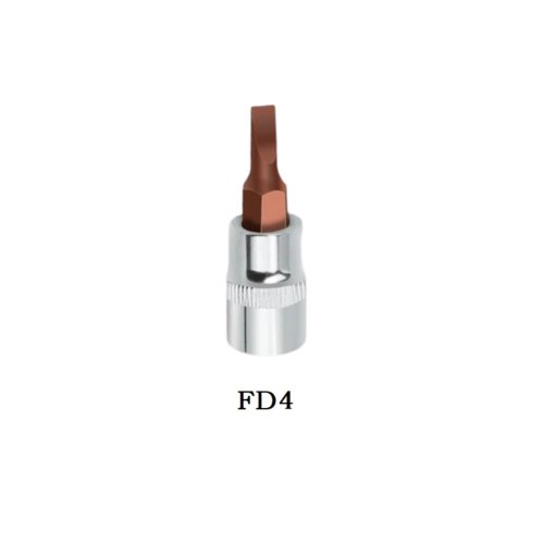 Punte professionali per cacciavite a taglio FD4/FD5/FD7, attacco 1/4 (6,35 mm), cromate e resistenti