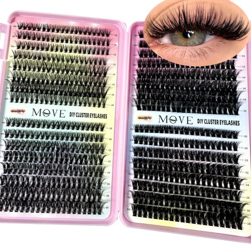 Kit de 640 pestañas en racimo 5D Faux Mink — Bandeja mixta de volumen, pestañas gruesas y esponjosas para extensiones