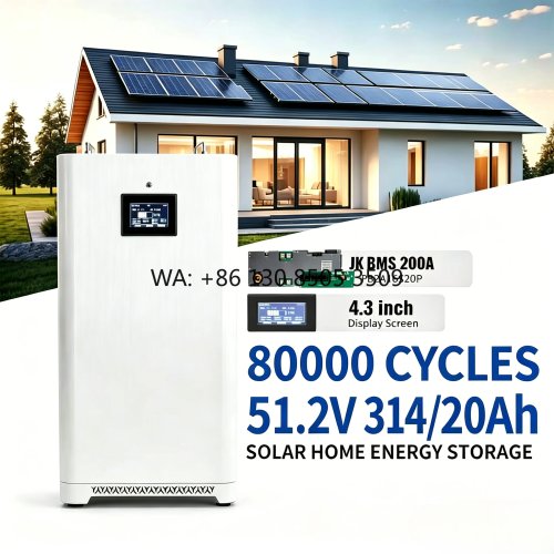 SUPSRSAFE Akumulator LiFePO4 15 kWh 51,2 V 314 Ah 200 A do magazynowania energii słonecznej — 8000 cykli, ekran dotykowy