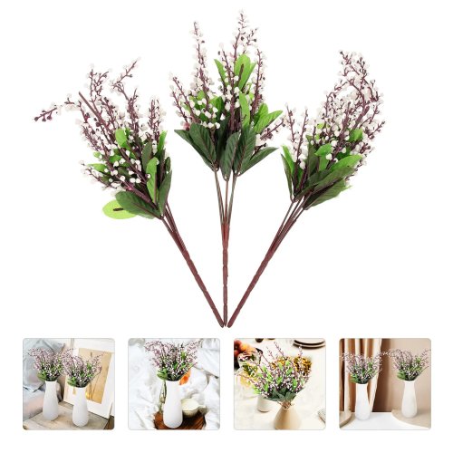 Set da 3 frutti artificiali effetto perla — piante decorative in plastica per matrimoni e feste, composizione vaso fai-da-te