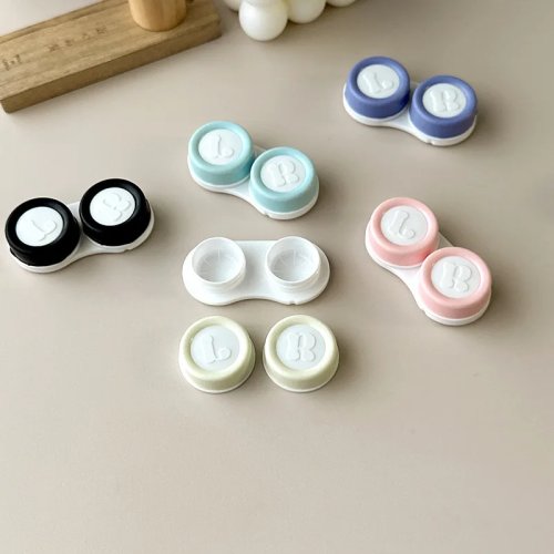 กล่องแช่คอนแทคเลนส์ สีครีม แบบพกพา ขนาดมินิ สำหรับเดินทาง 1 ชิ้น