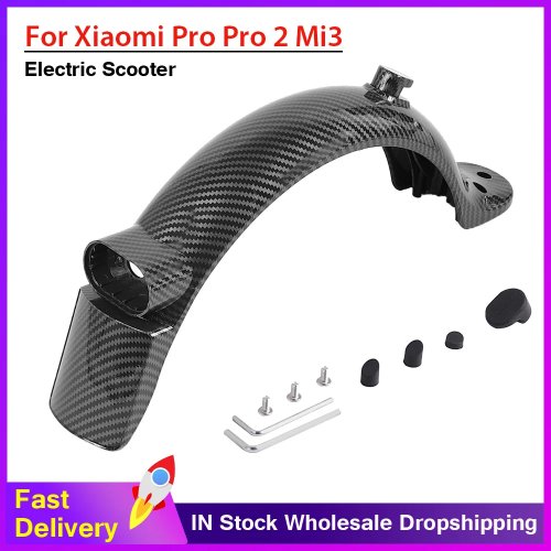 Garde-boue arrière en carbone avec feu pour Xiaomi Mi 3 Pro / Pro 2 — garde-boue de remplacement pour trottinette électrique