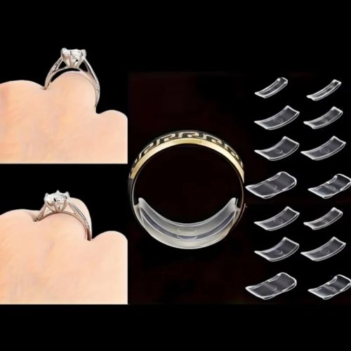 Ajustador de talla para anillo de silicona 8 piezas — antideslizante y cómodo, para anillos de compromiso/boda