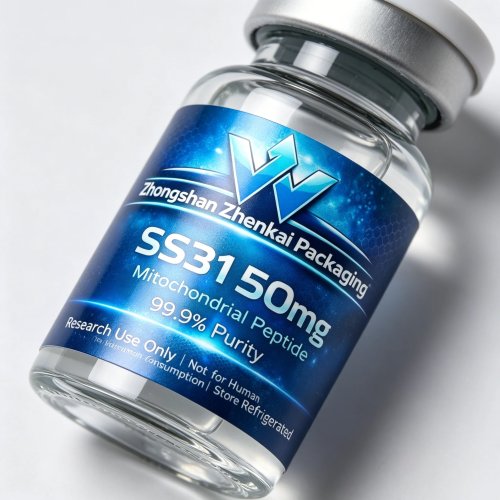 Pegatinas holográficas láser personalizadas - etiquetas adhesivas premium para viales de péptidos 3/5/10 ml, cosmética y fitness