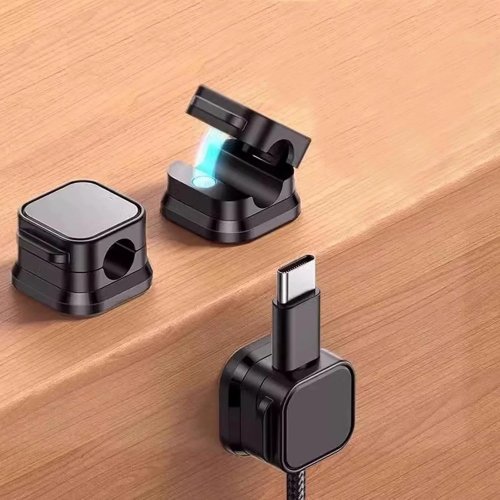Set da 3 fascette fermacavi riutilizzabili — Organizer per cavi USB, caricatori e auricolari. Ideale per casa, ufficio, cucina e scuola (Nero)