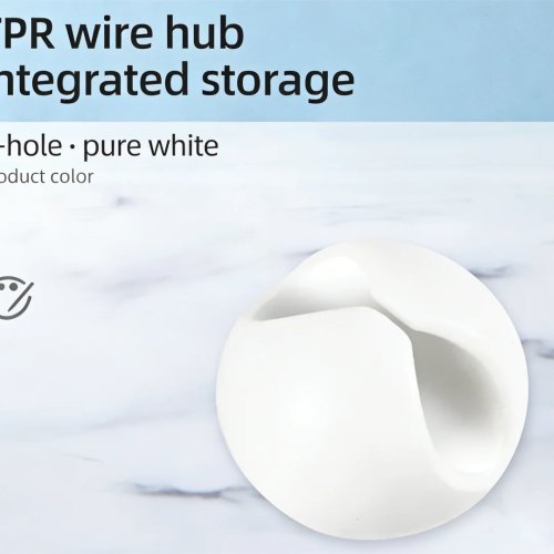 Klip kabel 4 pcs putih – Penjepit kabel perekat untuk meja, nakas & charger HP mobil
