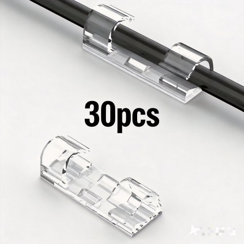 30 stuks transparante zelfklevende kabelclips - kabelhouders voor muur en bureau