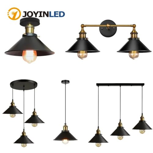 โคมไฟแขวนวินเทจสไตล์ลอฟท์อินดัสเตรียล ขั้ว E27 1/2/3 หัว ไฟ Edison สำหรับห้องนั่งเล่น