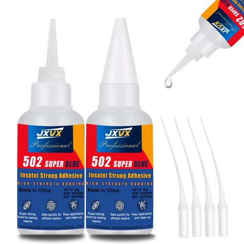 Cola Super 502 20 g – Cola cianoacrilato instantânea, secagem rápida e impermeável para couro, borracha, vidro, madeira e metal. União forte, líquida com doseador de precisão. 1–10 unidades