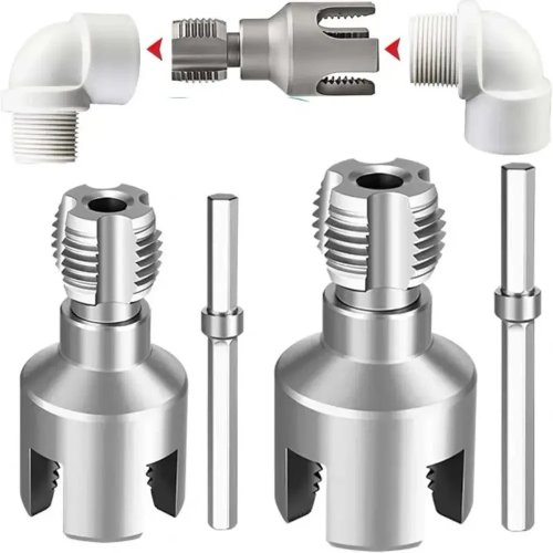 Kit eléctrico para roscado de tubería – Herramienta integrada para rosca interna y externa en PVC, compatible con taladro
