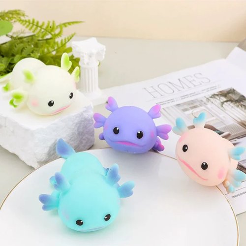 Niedliches Axolotl-Squishy – Anti‑Stress Drückspielzeug, langsame Rückfederung, für Kinder & Erwachsene