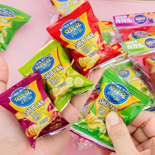 Squishy sachet de chips – effet slow-rise anti-stress, imitation de snack réaliste, jouet pour enfants