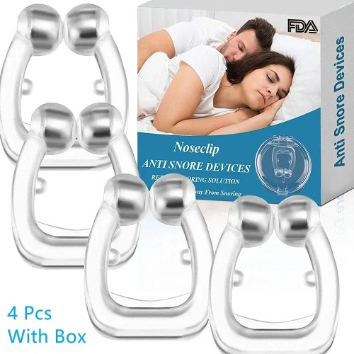 Klip hidung anti-dengkur magnetik – alat bantu tidur, lancarkan pernapasan, penahan sleep apnea dengan kotak (1/2/4 pcs)