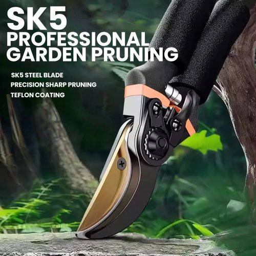 Sécateur AIRAJ 21,5 cm (8,5 in) acier SK5 — Sécateur professionnel pour bonsaï, arbres fruitiers et fleurs, poignées ergonomiques antidérapantes