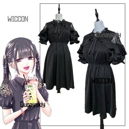 Robe cosplay femme Lolita gothique noire — style Jirai Kei inspiré de Takahashi Yua, jupe, pour soirée et quotidien