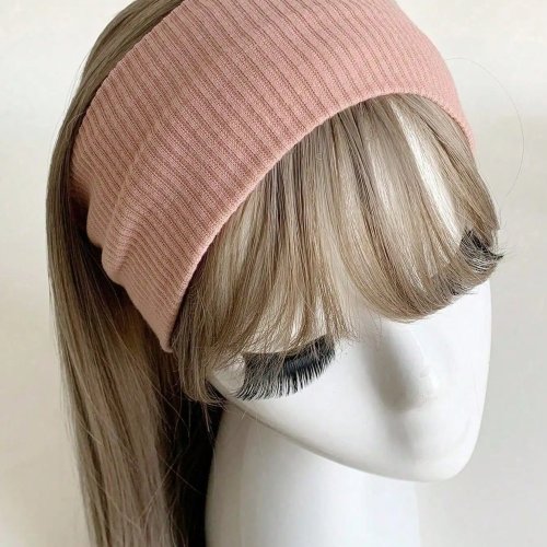 Dzianinowa opaska typu turban — styl college/street, sportowa unisex, opaska absorbująca pot, różowa/czarna/biała i wielokolorowa, dodatek do włosów na cały rok